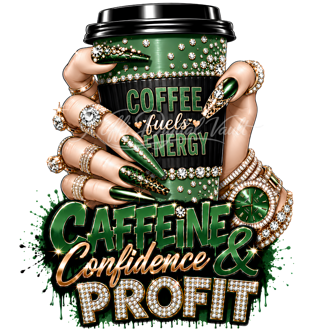 ☕ Luxury Coffee PNG Bundle | 14 Glam Luxury Designs