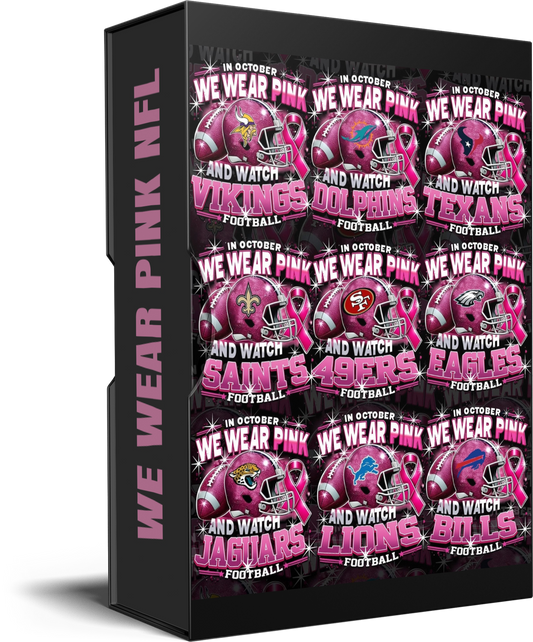 We Wear Pink Sports (Football) PNG Bundle – 32 Teams Breast Cancer Awareness Collection