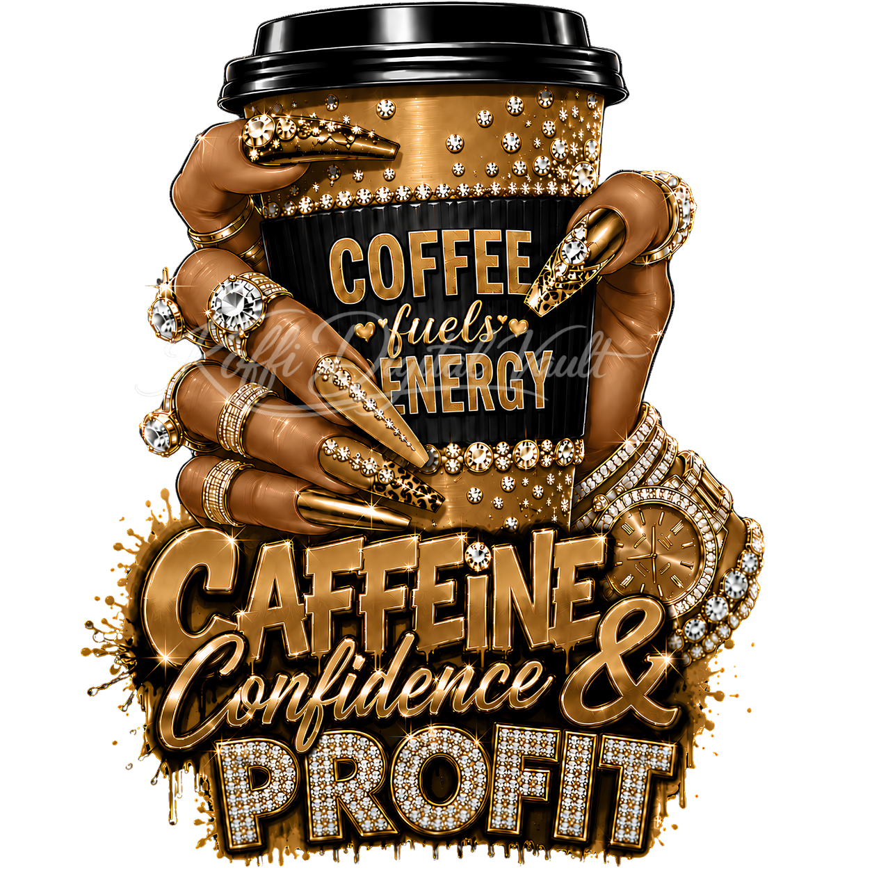 ☕ Luxury Coffee PNG Bundle | 14 Glam Luxury Designs