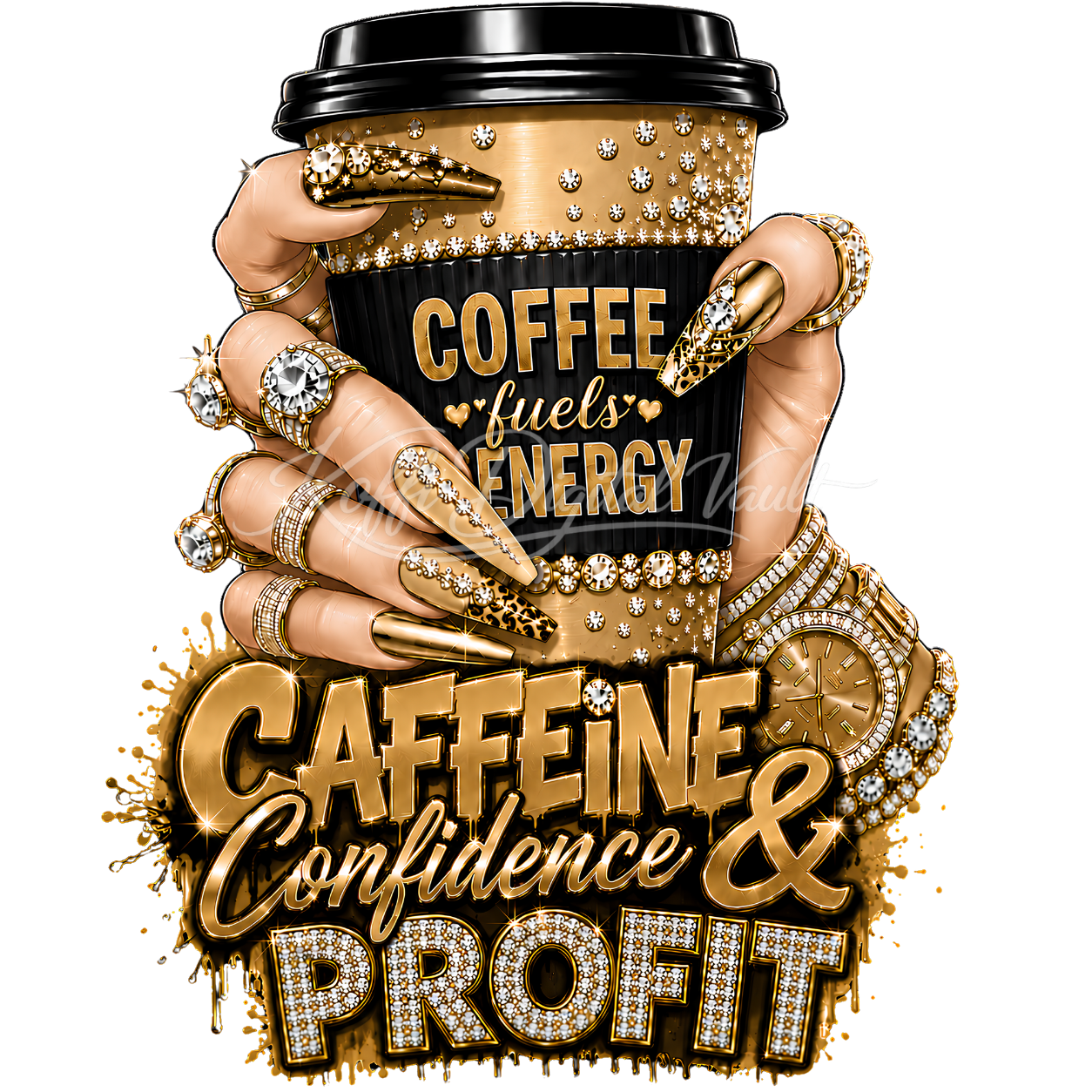 ☕ Luxury Coffee PNG Bundle | 14 Glam Luxury Designs