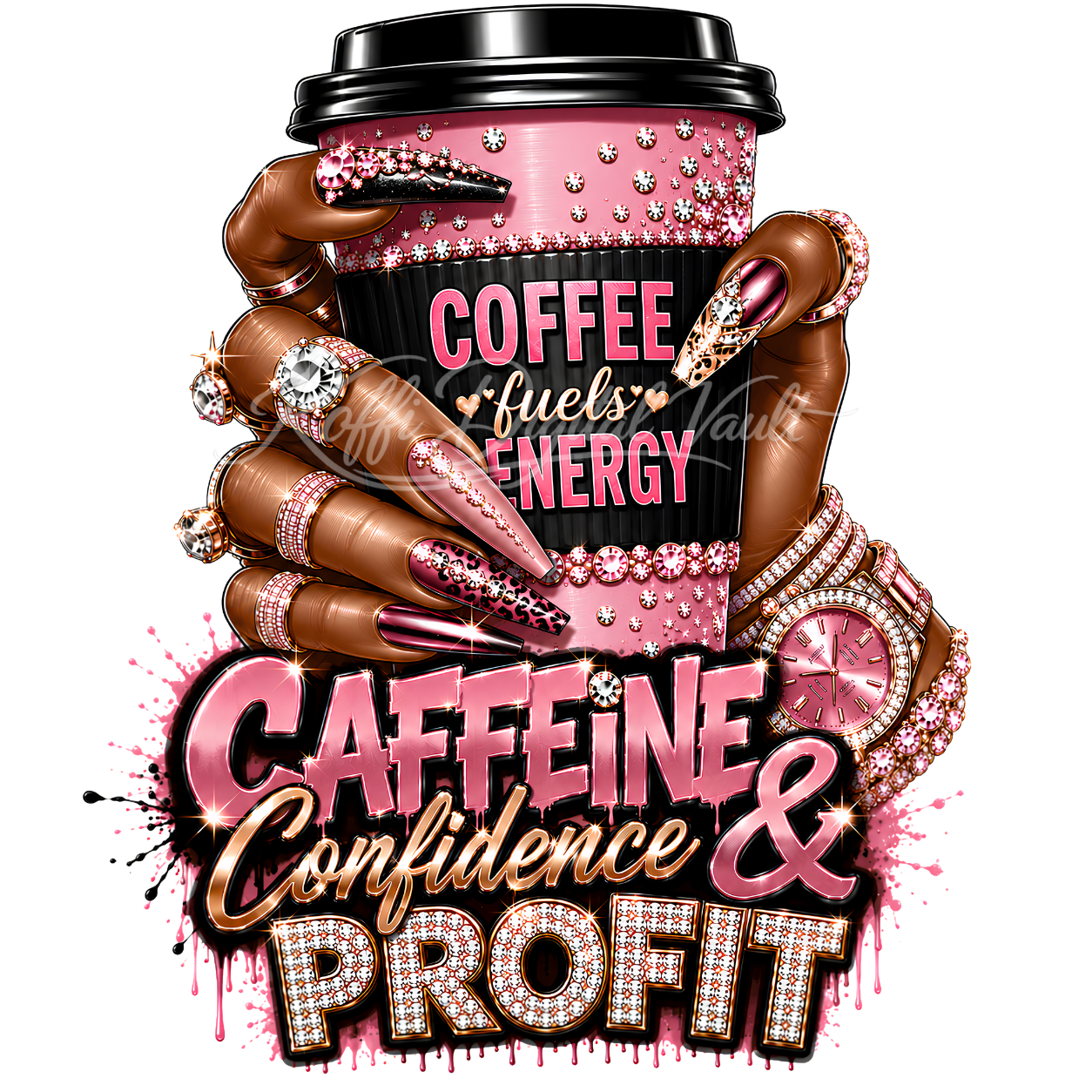 ☕ Luxury Coffee PNG Bundle | 14 Glam Luxury Designs