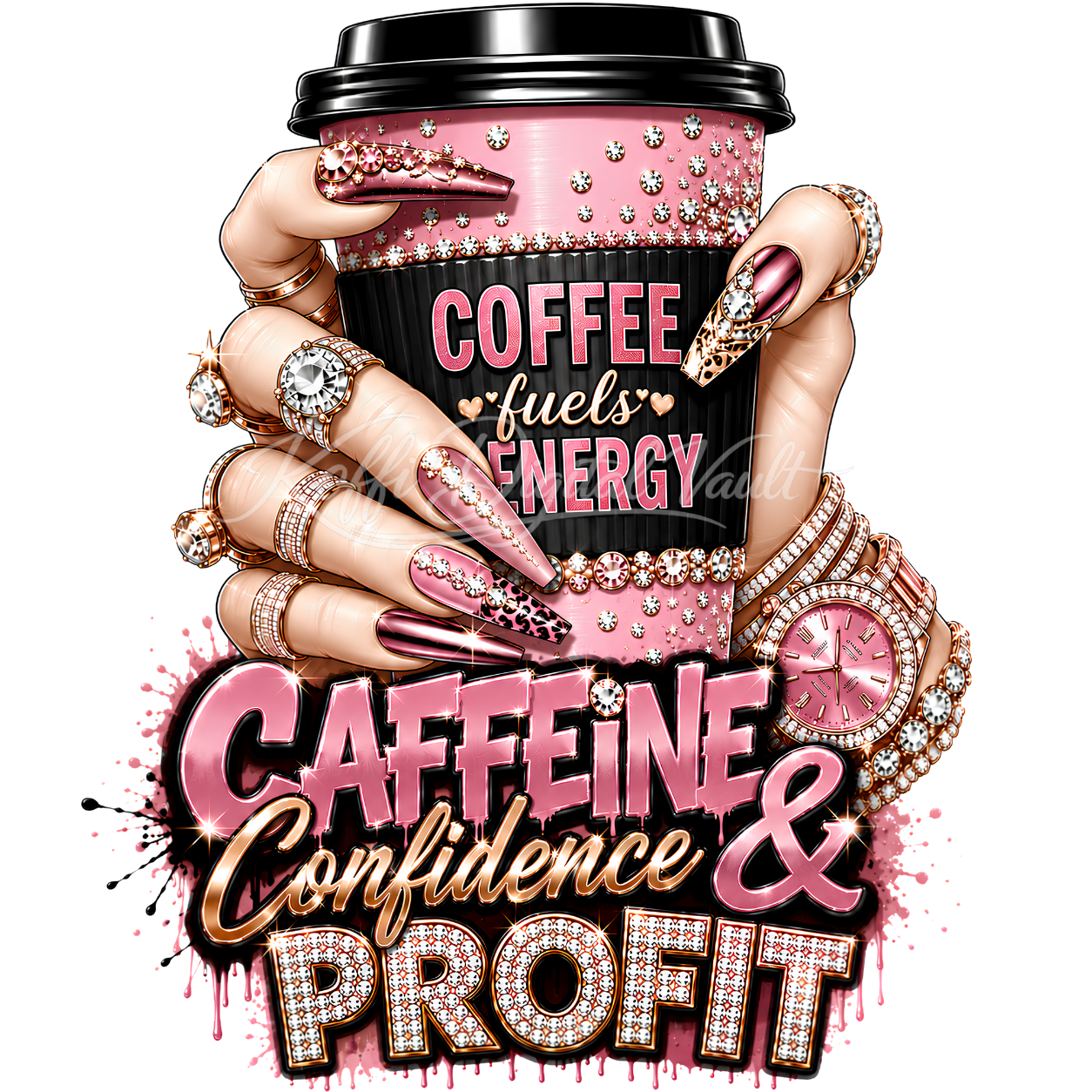 ☕ Luxury Coffee PNG Bundle | 14 Glam Luxury Designs