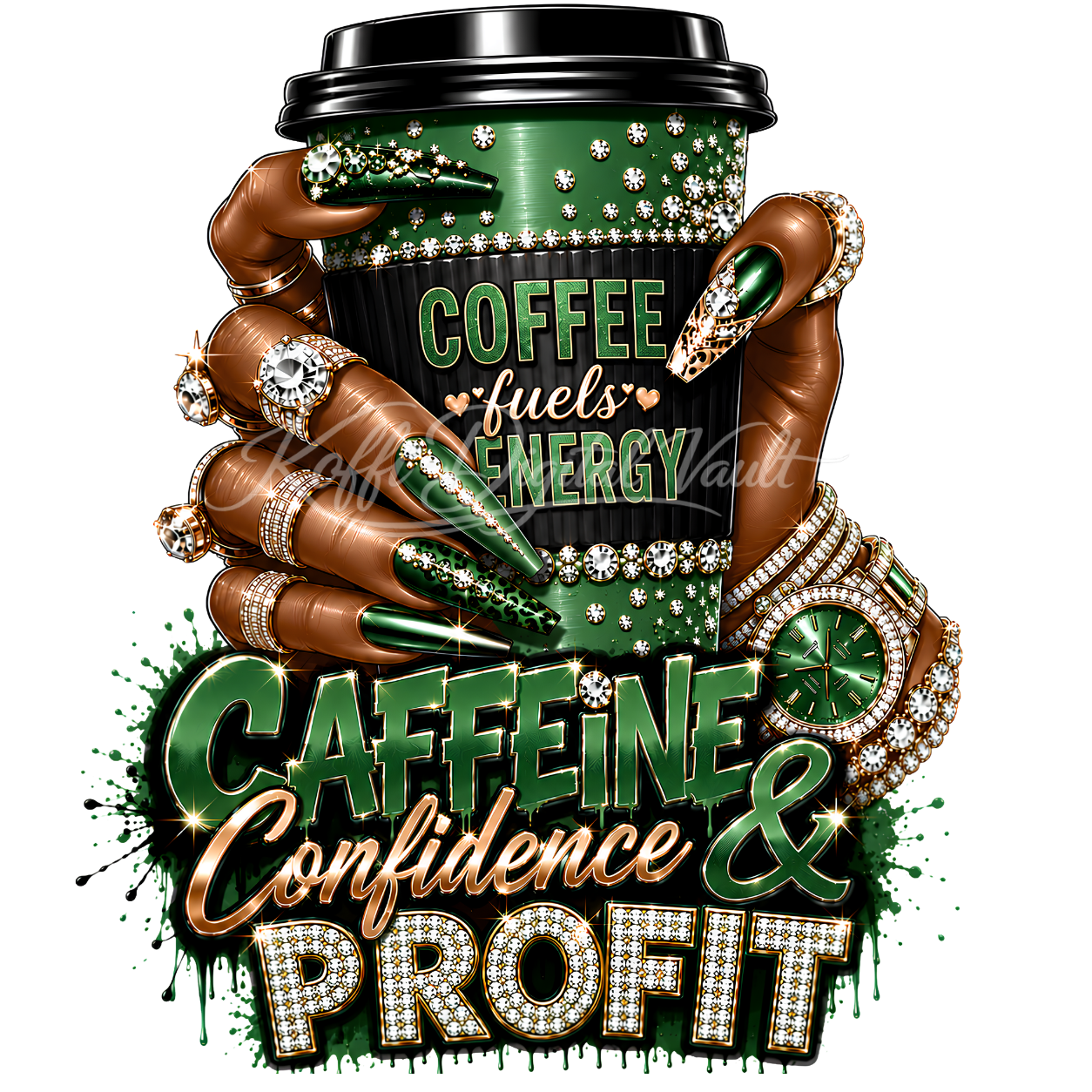 ☕ Luxury Coffee PNG Bundle | 14 Glam Luxury Designs