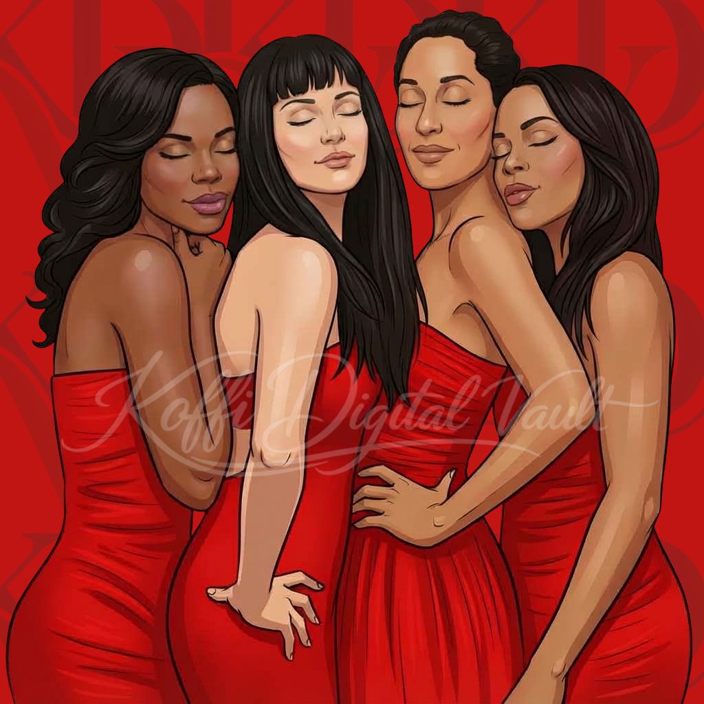 Girlfriends – Red Classics PNG Bundle (5 Premium Designs)