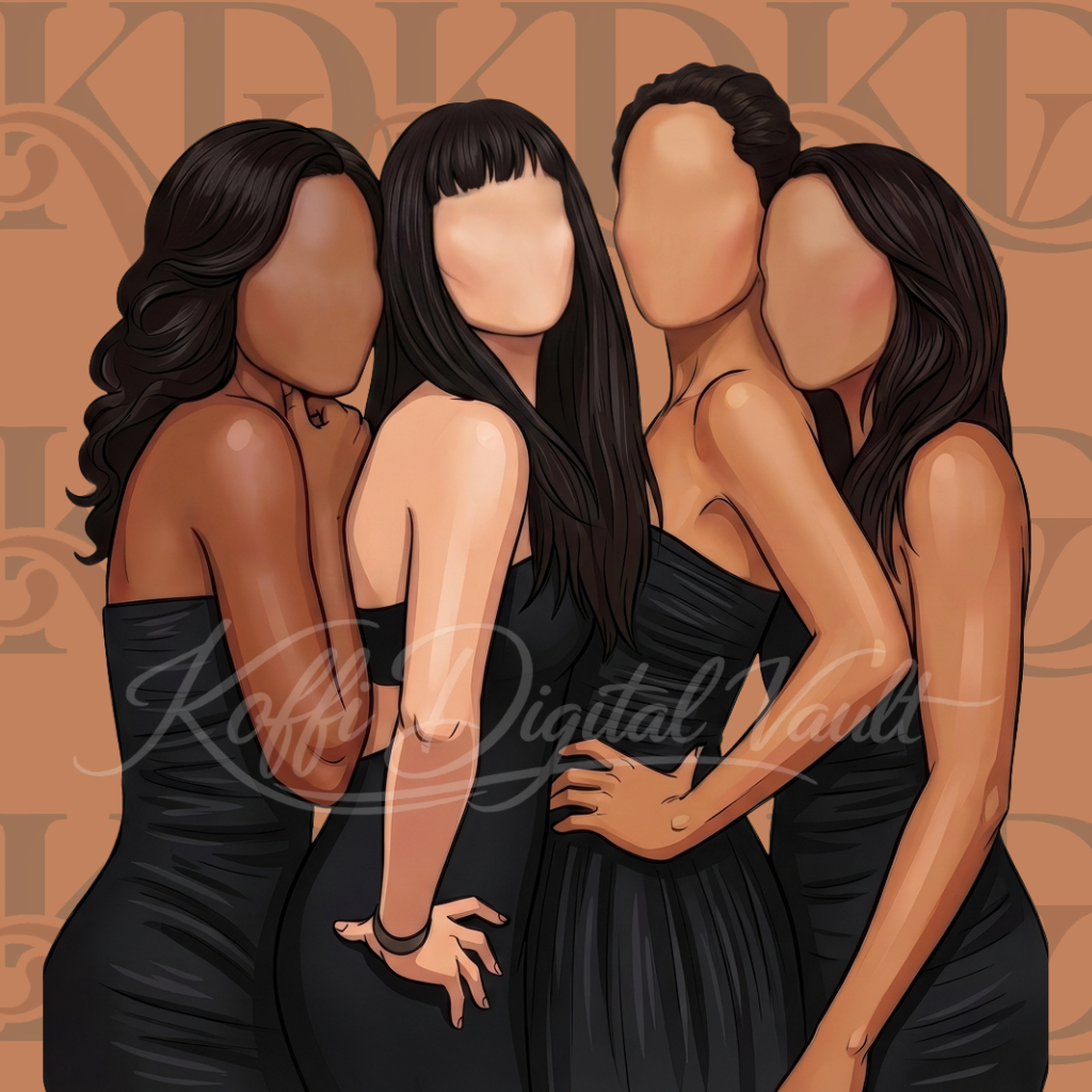 Girlfriends – Black Classics PNG Bundle (5 Premium Designs)