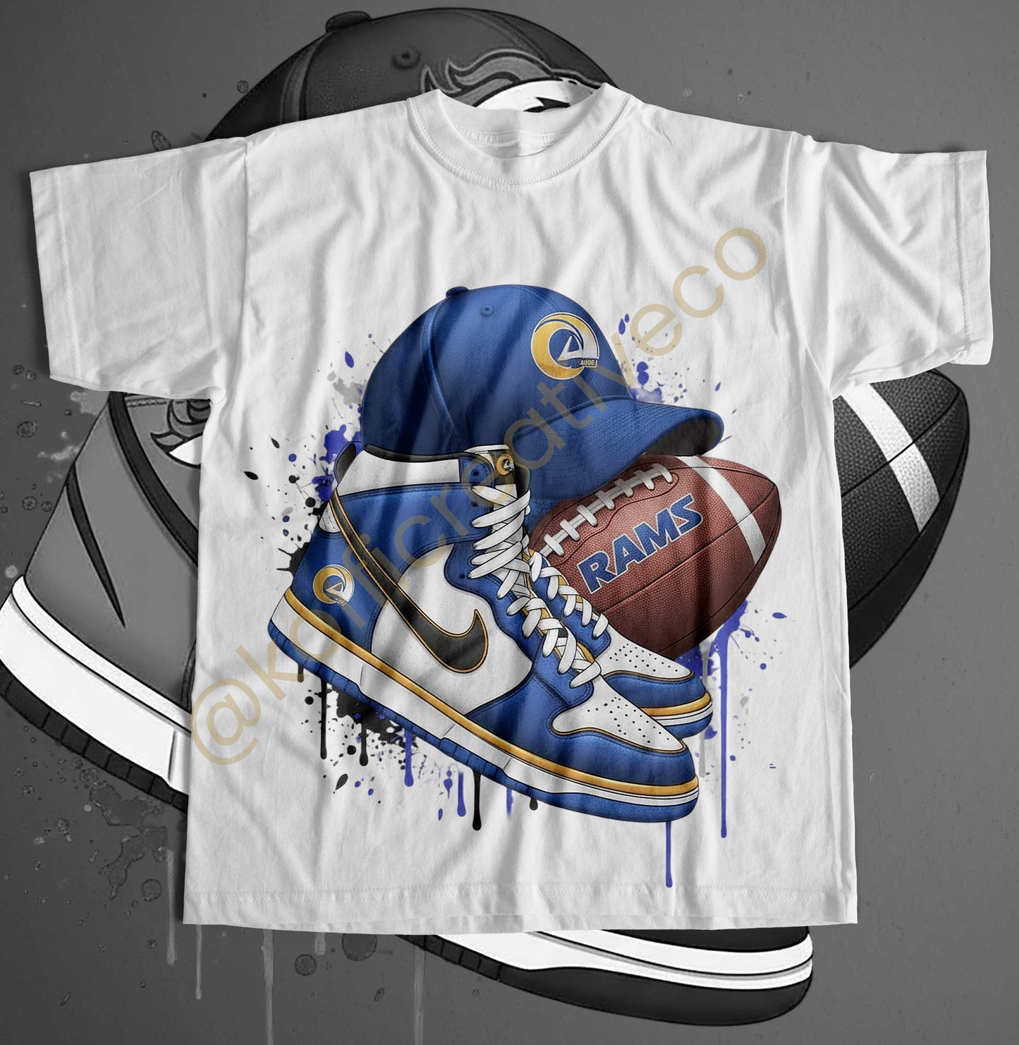 NFL Team Drip PNG – Sneaker, Cap & Football Design (Choose Your Team)