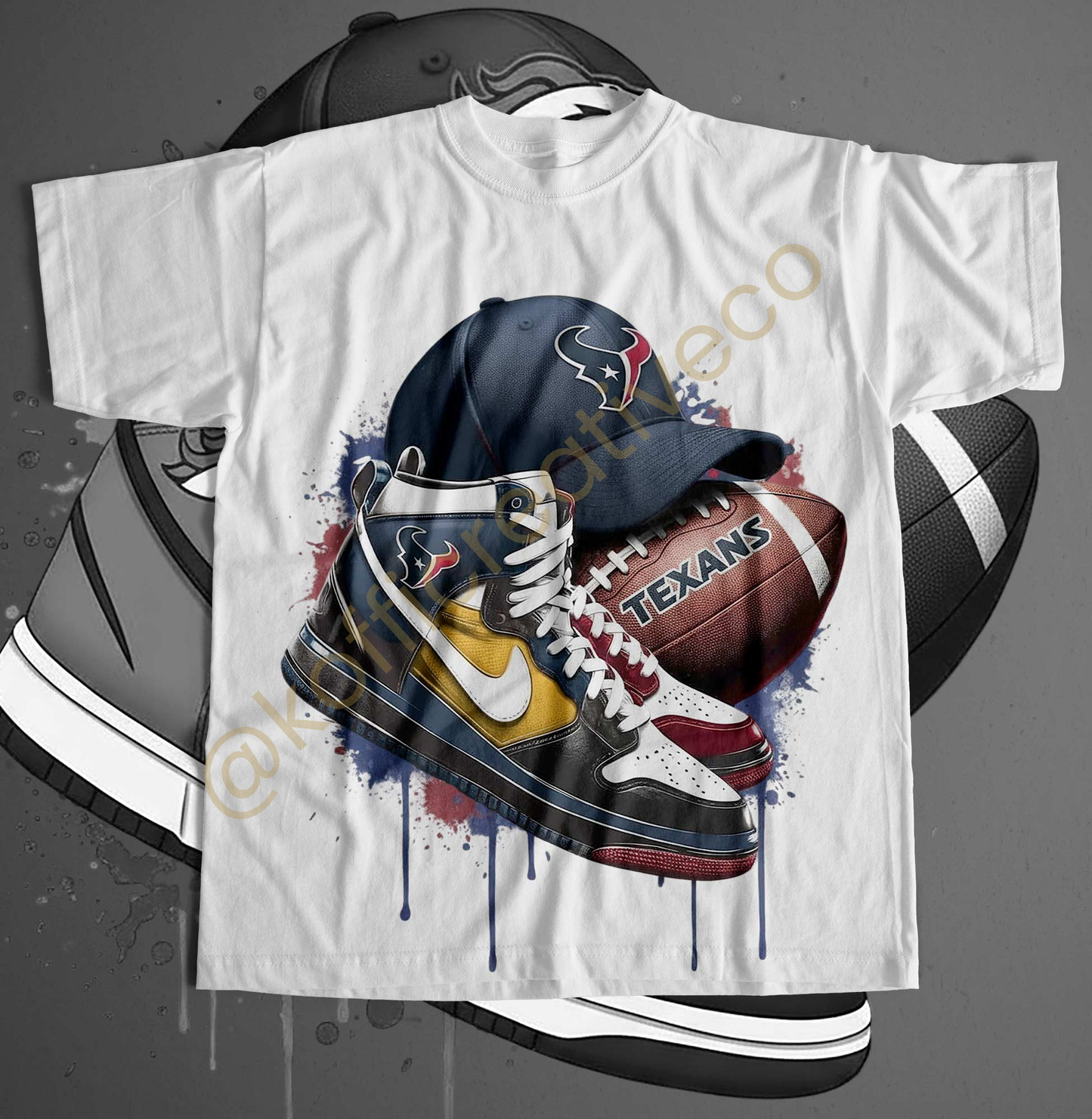 NFL Team Drip PNG – Sneaker, Cap & Football Design (Choose Your Team)