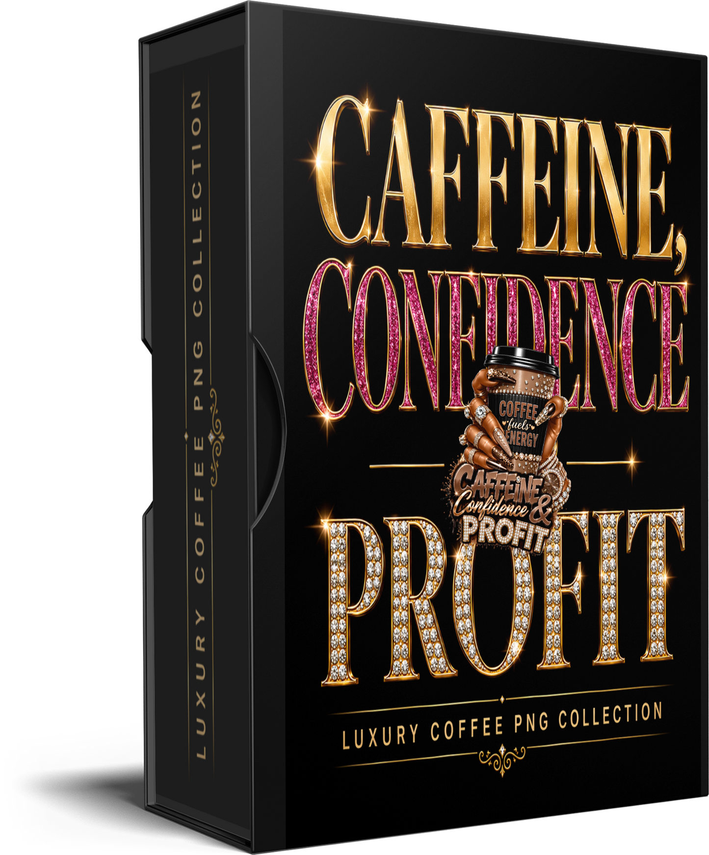 ☕ Luxury Coffee PNG Bundle | 14 Glam Luxury Designs