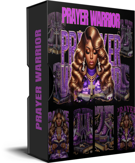 Prayer Warrior PNG Bundle – Spiritual Strength in Style