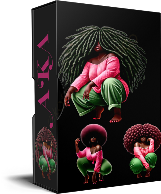 AKA Sorority Woman PNG Mini Bundle – 4 Digital Designs