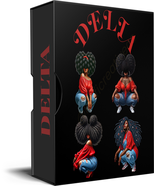 DELTA Sorority Woman PNG Mini Bundle – 4 Digital Designs